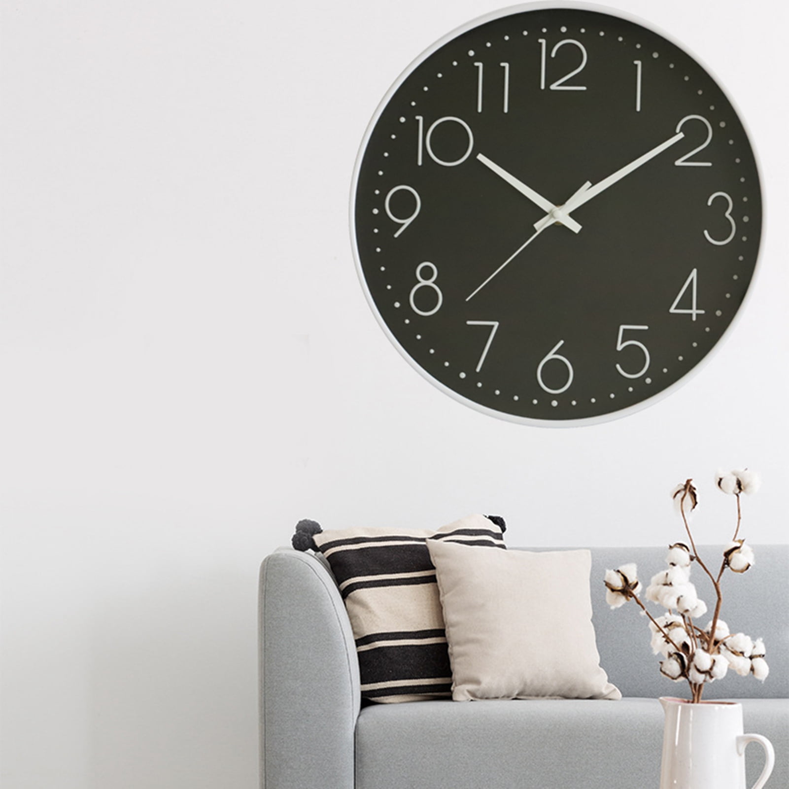 Horloge Murale Bois Métal 30cm Horloge Murale Silencieuse sans Tic-Tac