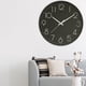 thumbnail image 5 of Reloj de pared silencioso de 8 pulgadas, sin tictac, decorativo, fácil de leer, redondo, para el hogar, sala de estar, marco blanco, negro, palabra blanca, 5 of 12