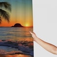 thumbnail image 3 of Orinice  Hawaiian Shower Curtain, Pacific Sunrise at Lanikai Beach Hawaii Wavy Ocean Surface Colorful Sky Scene, Cloth Fabric Bathroom Decor Set with Hooks,  60x72, 3 of 7
