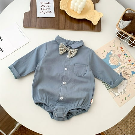 

Hunpta Infant Newborn Baby Boys Long Sleeve Gentleman Bowknot Romper Bodysuit Outfit Clothes