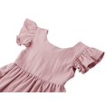 thumbnail image 3 of Vestido Dutebare rosa de algodón y lino con volantes Halter 120 (5-6T), 3 of 6
