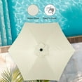 thumbnail image 4 of Simple Deluxe 7.5ft Patio Umbrella Outdoor Table Market Yard Umbrella with Push Button Tilt and Crank Lift, 6 Heavy-Duty Ribs for Patio, Garden and Deck Use, Beige, 4 of 7