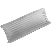 Vedanta Home Collection Body Pillow Cover, 20"x 72" Body Pillowcase 1 Piece Silver Grey Stripe 600 TC 100% Natural Cotton Envelope Closure Long Pillow Cover