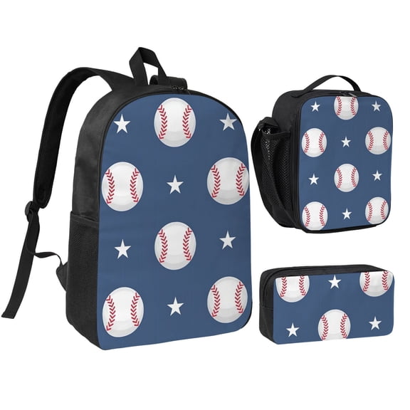 Baseball Softball Backpack Set 3pc ,Backpack with Lunch Bag and Bag 17 Inch
