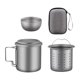 thumbnail image 4 of Taza de titanio, juego de té, taza de viaje, taza portátil para beber, taza de agua, tetera para acampar para el hogar, oficina, camping, pesca, mochi 4 PIEZAS, 4 of 8