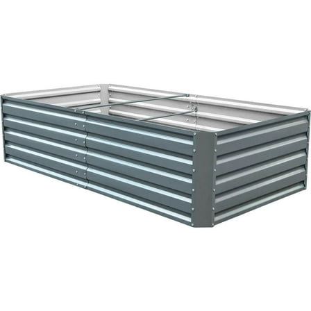 Barara King Planter Raised Garden Boxes Outdoor, Large Raised Garden Beds,Galvanized Raised Garden Bed, 80" x 40" x 19" Metal Planter Box, Gray