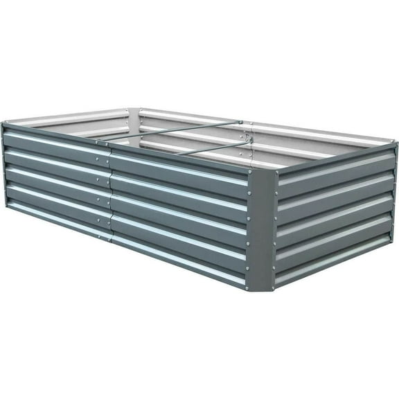 Barara King Planter Raised Garden Boxes Outdoor, Large Raised Garden Beds,Galvanized Raised Garden Bed, 80" x 40" x 19" Metal Planter Box, Gray