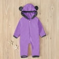 thumbnail image 5 of Honeeladyy Winter Coats Infant Baby Girls Boys Solid Cartoon Ears Hoodie Romper Clothes Fleece Jumpsuit Purple Sales Online, 5 of 8