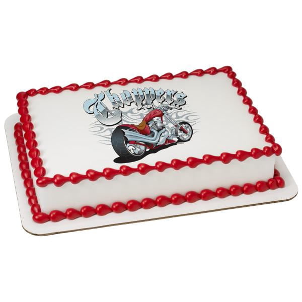 Motorcycle Chopper Edible Cake Topper Image - Walmart.com