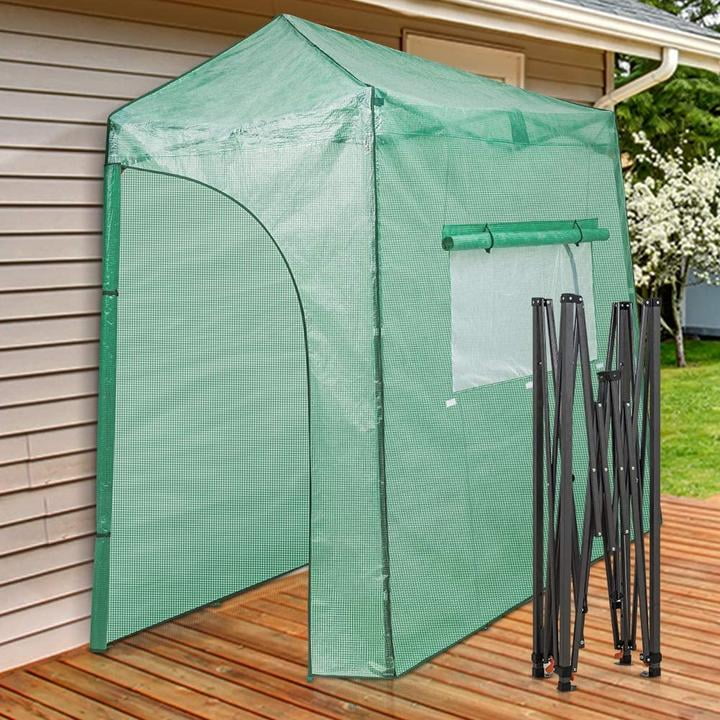 Greenhouse Garden Frame PVC Cover Roll Up Front Grow Plants Waterproof Container 
