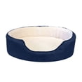 thumbnail image 5 of FurHaven Pet Dog Bed | Orthopedic Faux Sheepskin & Suede Oval Lounger Pet Bed for Dogs & Cats, Navy, Small, 5 of 6