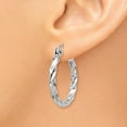 thumbnail image 3 of 14K White Gold Earring Hoop Women'S 12 mm 2 Wg Twist Polished, 3 of 4