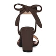 thumbnail image 3 of BLISSFUL STEP Women's Sandals Ankle Tie Back Open Toe Block Heels Dark Brown 10.5, 3 of 8