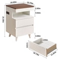 thumbnail image 5 of S-HOME Bedside Table with Gun Drawer and Charging Station, 2 Drawers and Open Shelf, Functional Nightstand for Bedroom，White, 5 of 11