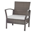 thumbnail image 4 of SAFAVIEH Avaron Outdoor Patio 4 Piece Conversation Set, Brown/Grey, 4 of 6