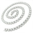 thumbnail image 2 of 925 Italian Sterling Silver 7mm Tennis Necklace, Iced Out Round Cut CZ Cubic Zirconia Rhodium Plated Link Chain, Giorgio Bergamo 22, 2 of 6