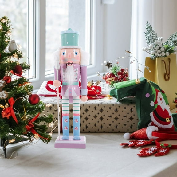 Raindrops Synthetic Material Nutcracker Soldier Christmas Decorations Purple 1Pack 9.8x3.0x2.8in