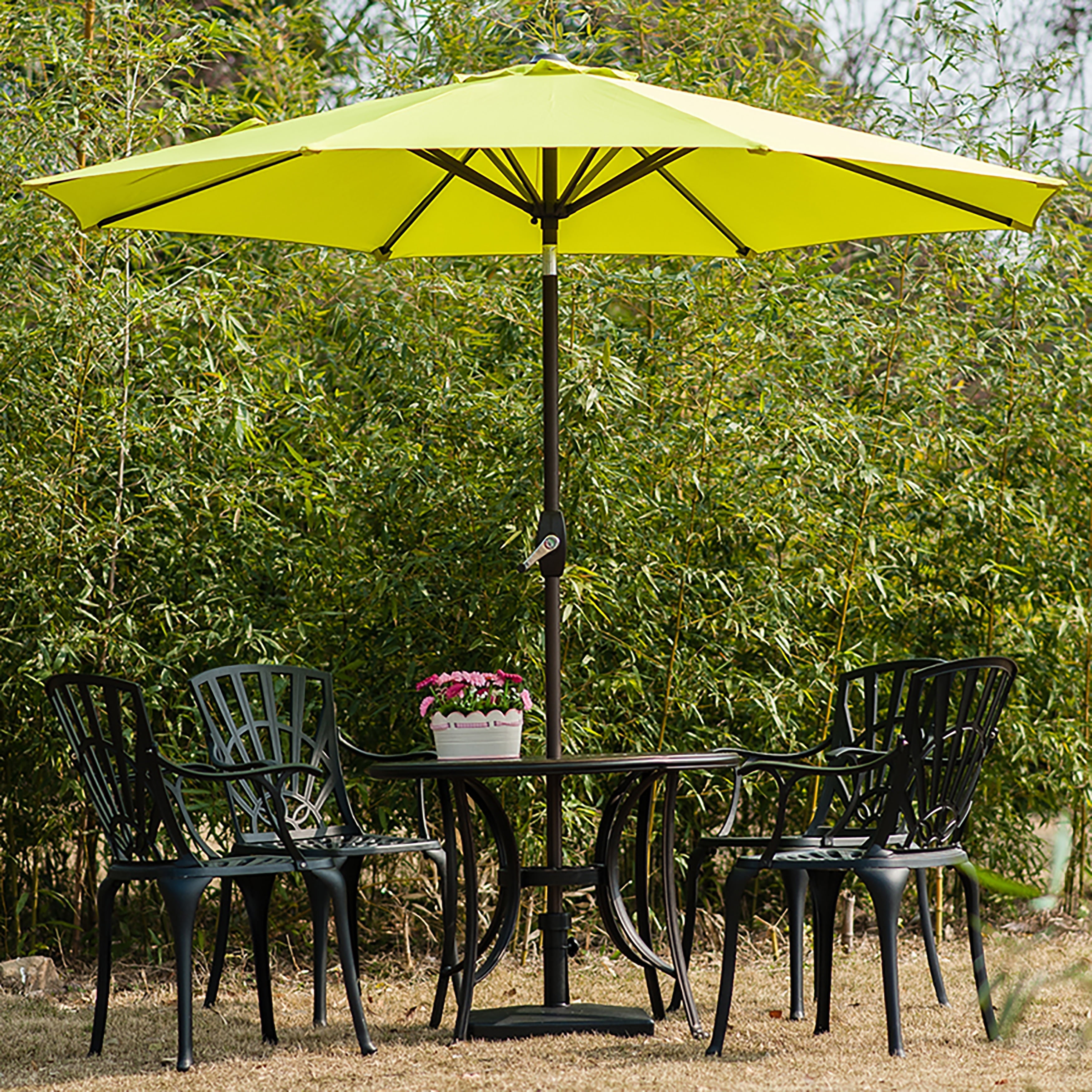 Amelia 9 Ft Patio Table Umbrella With Tilt And Crank Lime Green