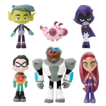 6PCS Teen Titans Go Action Figures 2" Toy Cake Toppers