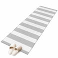thumbnail image 2 of Grey and Washable Runner Rugs 2'x6', White Striped Geometric Low Pile Throw Entryway Rug Non-Slip Sturdy Edge Binding Carpet for Indoor Bedside Entrance Bedside, 2 of 9