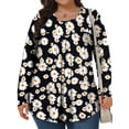 thumbnail image 2 of Fantaslook Womens Plus Size Tops Fall Long Sleeve Shirts Crew Neck Casual Loose Tunic Blouses, 2 of 5
