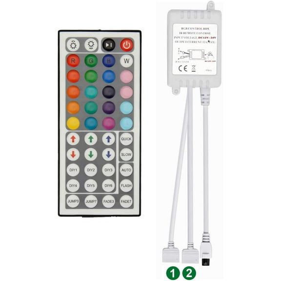 SUPERNIGHT 44Keys Dual Connector Output IR Remote Controller 2A/Channel For 3528/5050 RGB LED Light Strip