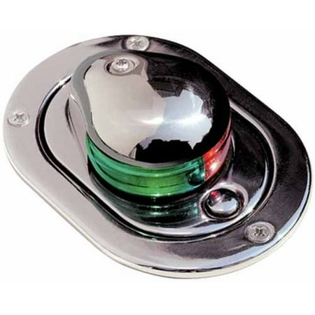 - Aqua Signal 24600 Series 24 12V Navigation Light with Tell-Tale Indicator, Bi-Color Hideaway Deck Mount, Stainless Steel