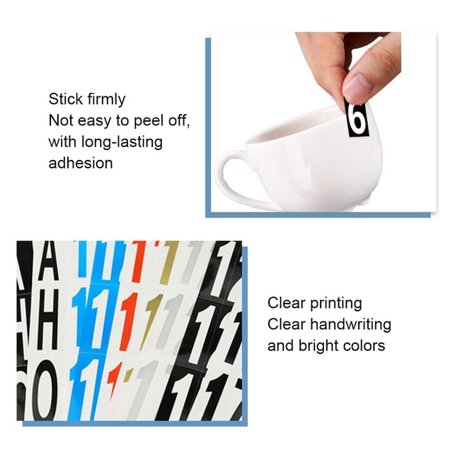 Becaristey 20 Pcs Étiquette Adhésive Forte Applications Larges et Durable Chiffres Rouges Faciles