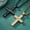 Black & Gold 2PCS, variant on Stainless Steel Cross Necklace for Men , Religion Fashion Jewelry Gifts, 24 In