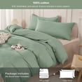 thumbnail image 2 of Washed Cotton Duvet Cover Full Size Set Linen Like Comforter Cover with Zipper Closure & Corner Ties (No Comforter) x Dusty Rose, 2 of 9