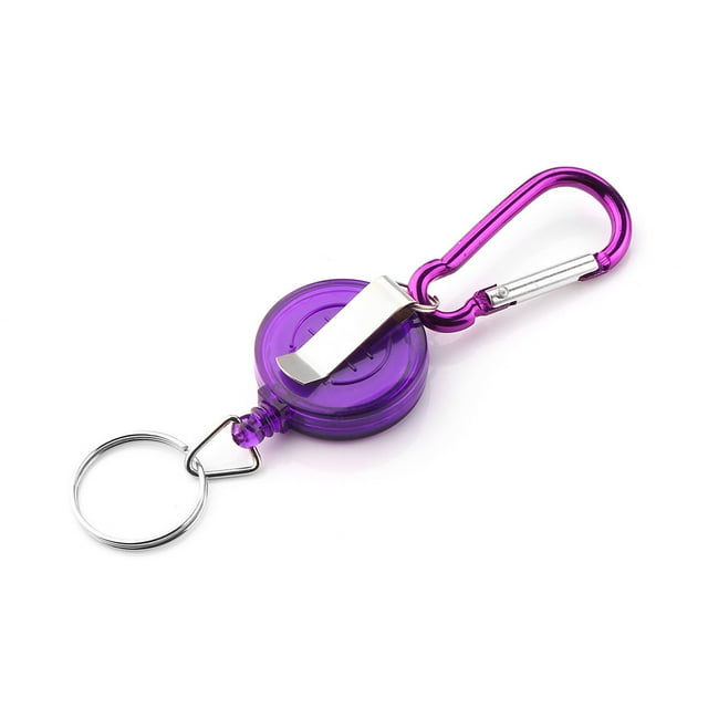 Retractable Carabiner Reel Keychain Holder for Ski Passes and ID Badges - Climbing Gear for Adventurers