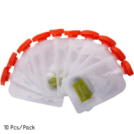10pcs Reusable Food Pouches For Homemade Organic Puree Refillable Squeeze Storage Food