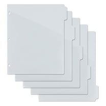 Multibey Binder Dividers with Pockets - 8 Plastic Dividers for 3 Ring Binders - A4 Bividers with Pocket & Tabs for Planners (Grey - 5 Tabs)