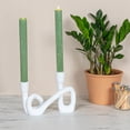 thumbnail image 4 of Bloomingville Modern Sculptural Double Taper Candle Holder, White, 4 of 4