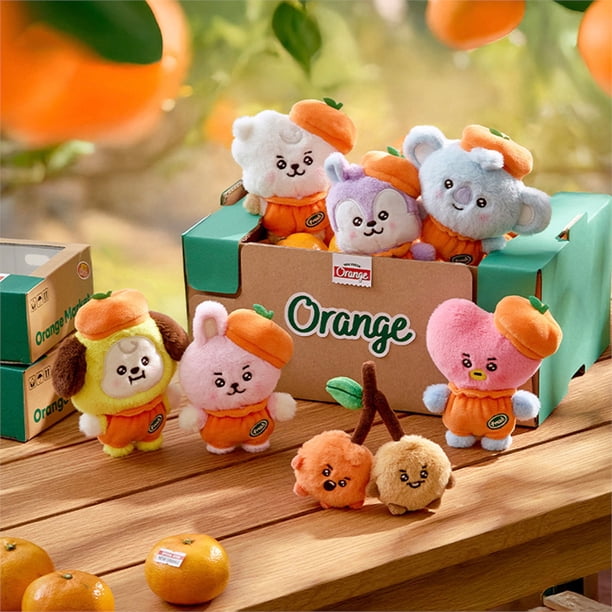 2025 New Bt21 Kawaii Anime Orange Series 10Cm Rj Cooky Plush