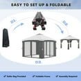 thumbnail image 5 of Patio Umbrellas Outsunny 10' x 10' Pop Up Canopy Tent with Netting, Instant Tents for Parties, Height Adjustable, with Wheeled Carry Bag and 4 Sand Bags for Outdoor, Garden, Patio, Gray,Market Umbrel, 5 of 9