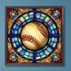 thumbnail image 1 of Cuadros Decorativos 5D bricolaje redondo completo taladro diamante pintura vidrieras béisbol Kit decoración (B6937) Wdftyju embutido en tela, 1 of 7