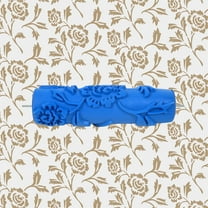 Nichiyo 7 inch Floral Pattern Texture Paint Roller - Rubber DIY Wall Decor Tool, Reusable & Washable for Covering Wall Flaws (EG110C)