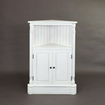 Wayborn White Birchwood Corner Cabinet 24″X11″X35″