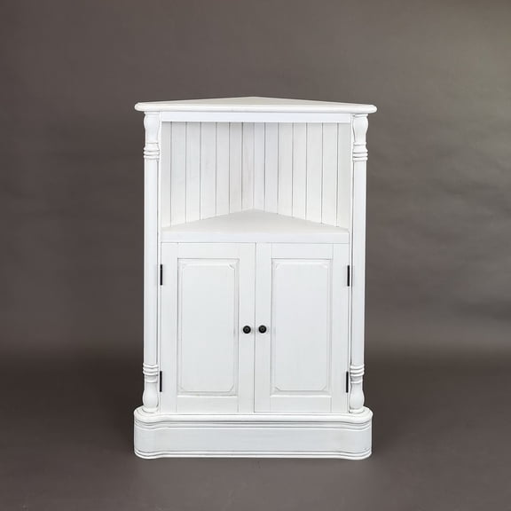 Wayborn White Birchwood Corner Cabinet 24″X11″X35″