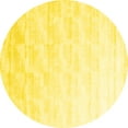 thumbnail image 1 of Ahgly Company Machine Washable Indoor Round Solid Yellow Modern Area Rugs, 4' Round, 1 of 4