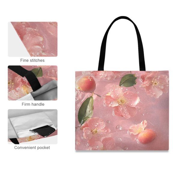 Canvas Tote Bag for Women Girls Design Print Floral Water Dance Tote