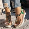 thumbnail image 6 of IUJSOY Flip Flops for Women Espadrilles Boho Rhinestone Platform Sandals Slingback Wedges Heels, 6 of 8