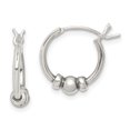 thumbnail image 1 of 925 Sterling Silver Vintage Beaded Hoop Earrings Round, 1 of 6