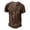 Brown, variant on Men T Shirt Summer Retro Short Sleeve Tee with Button Placket and Small Print for Everyday Comfort and Classic Style