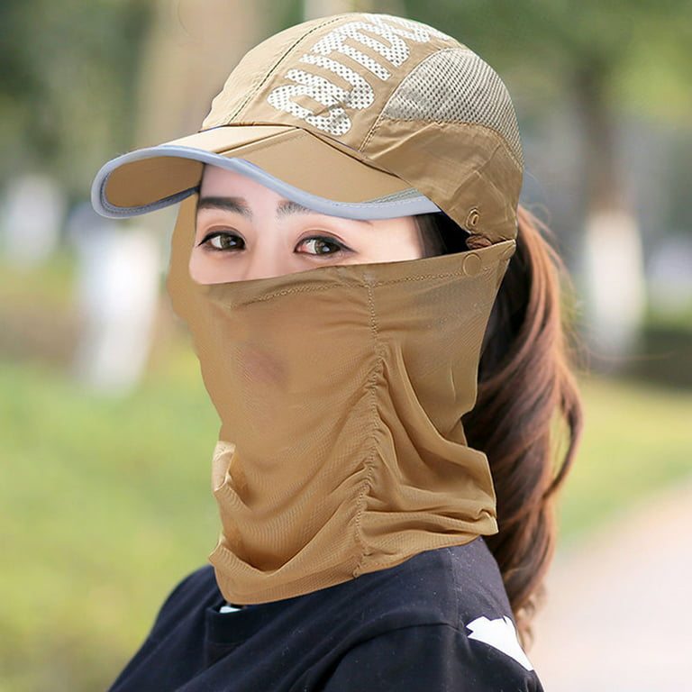 Mairbeon 2Pcs/Set Baseball Cap Veil Mesh Sun Protection Men Women Folding  Anti UV Cycling Hat Veil for Outdoor