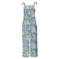 thumbnail image 4 of JURANMO Happy Easter Day Women's Jumpsuits Summer Cotton Linen Casual Sleeveless Rompers & Overalls Loose Fit Spaghetti Strap Wide Leg One Piece Pants Multicolor XXL Sales for Today, 4 of 6