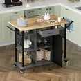thumbnail image 7 of Bestier Rolling Kitchen Utility Cart w/ Collapsible Surface Extender, Grey, 7 of 7
