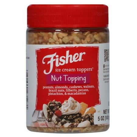 Fisher Nut Ice Cream Topping 5 oz (Pack of 16)