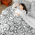 thumbnail image 4 of Castle Fairy Abstract Spiral Stripes Bedding Comforter Set 7-Piece for Children Teens Adults,Black Grey Geometric Lines King Bedding Sets,Minimalist Vintage Aesthetic Ultra Soft Bed Sheets, 4 of 8